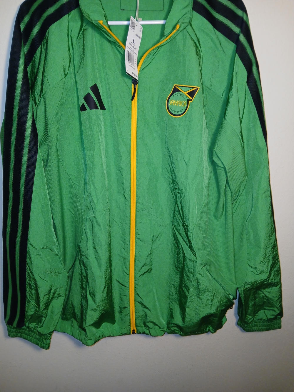 Adidas Jamaica x Bob Marley Home Anthem Jacket Men’s Size L Vivid Green JV8195 - Picture 4 of 7